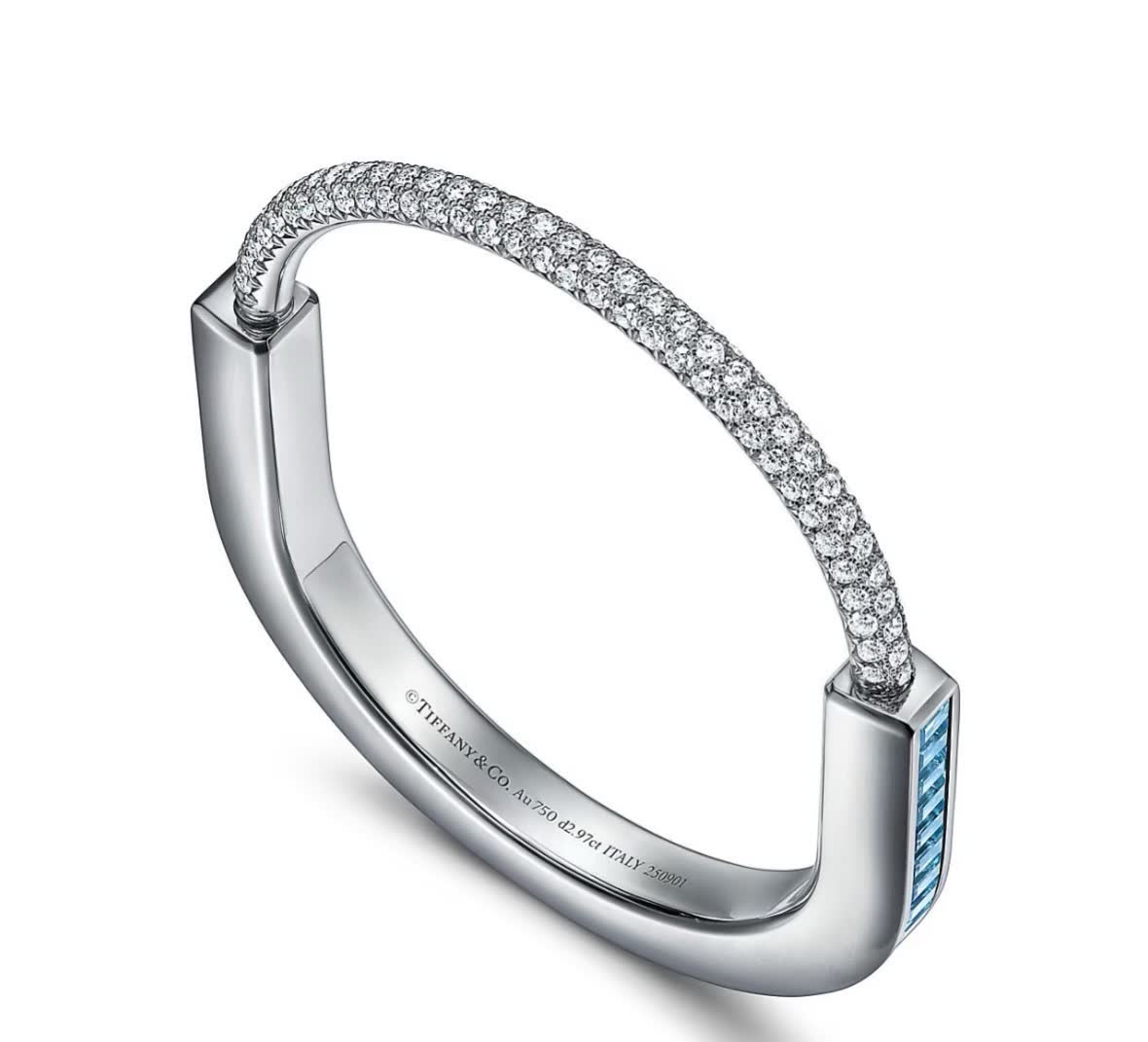 Tiffany & Co Elegant Blue Gemstone Bangle Bracelet